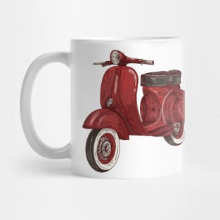 Red Retro Scooter Mug